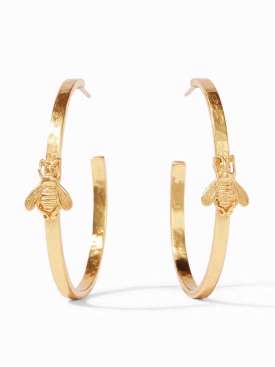 Julie Vos Jewelry - Julie Vos Authentic Luxury Designer Minimalist Spring Summer Bee Hoop Earrings
